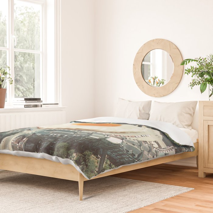 Take The 2nd Eggxit - Sunny Side Up Urban Fried Egg Duvet Cover Gallery Image 2