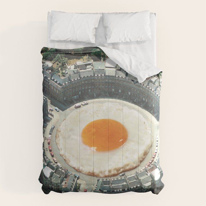 Take The 2nd Eggxit - Sunny Side Up Urban Fried Egg Comforter Gallery Image 1