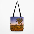 Twilight and half moon at Joshua Tree National Park, California Desert color photographic art print Tote Bag Gallery Image 2