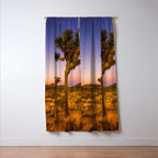 Twilight and half moon at Joshua Tree National Park, California Desert color photographic art print Window Curtain Gallery Image 3
