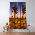 Twilight and half moon at Joshua Tree National Park, California Desert color photographic art print Window Curtain Gallery Image 5