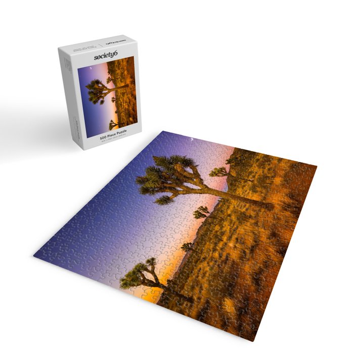 Twilight and half moon at Joshua Tree National Park, California Desert color photographic art print Jigsaw Puzzle Gallery Image 2