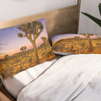 Twilight and half moon at Joshua Tree National Park, California Desert color photographic art print Pillow Sham Gallery Image 2