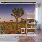 Twilight and half moon at Joshua Tree National Park, California Desert color photographic art print Wall Mural Gallery Image 1
