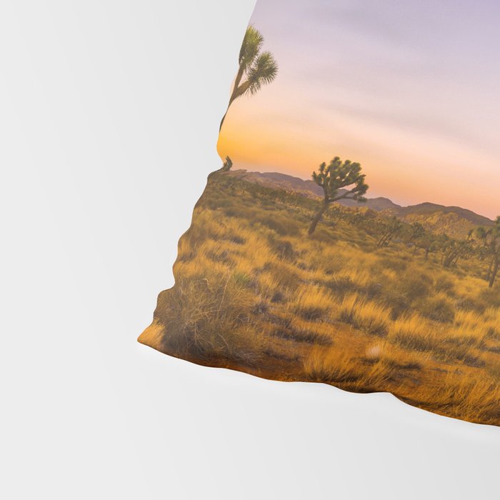 Twilight and half moon at Joshua Tree National Park, California Desert color photographic art print Pillow Sham Gallery Image 4