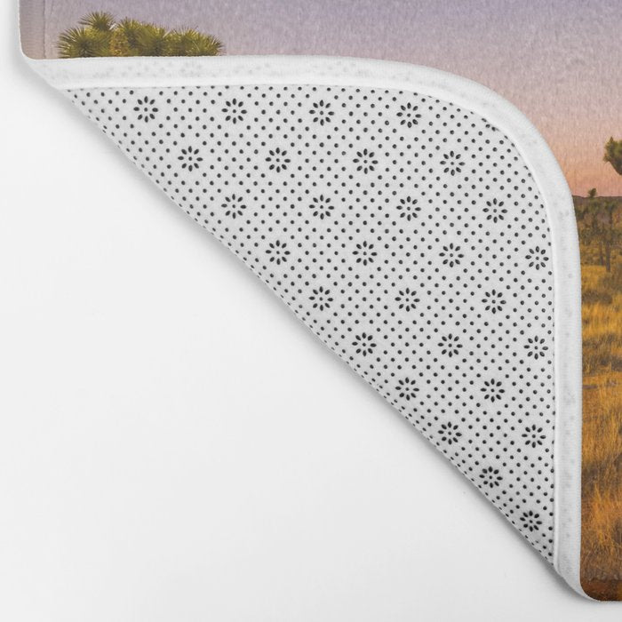 Twilight and half moon at Joshua Tree National Park, California Desert color photographic art print Bath Mat Gallery Image 2