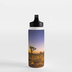 Twilight and half moon at Joshua Tree National Park, California Desert color photographic art print Water Bottle Gallery Image 3