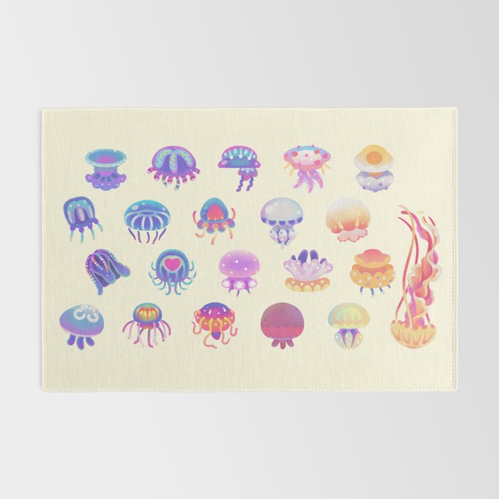 Jellyfish Day - pastel Rug Gallery Image 2