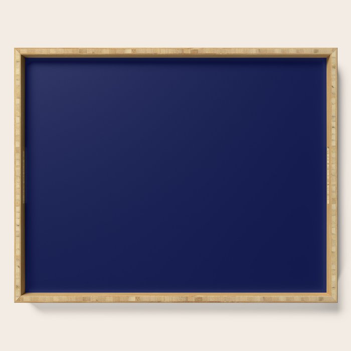 Classic Navy Blue Solid Color Serving Tray Gallery Image 1