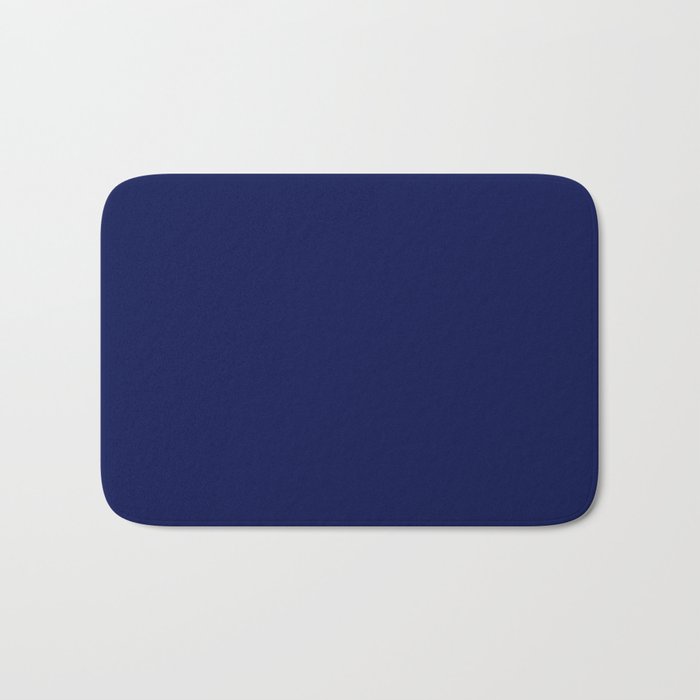 Classic Navy Blue Solid Color Bath Mat Gallery Image 1