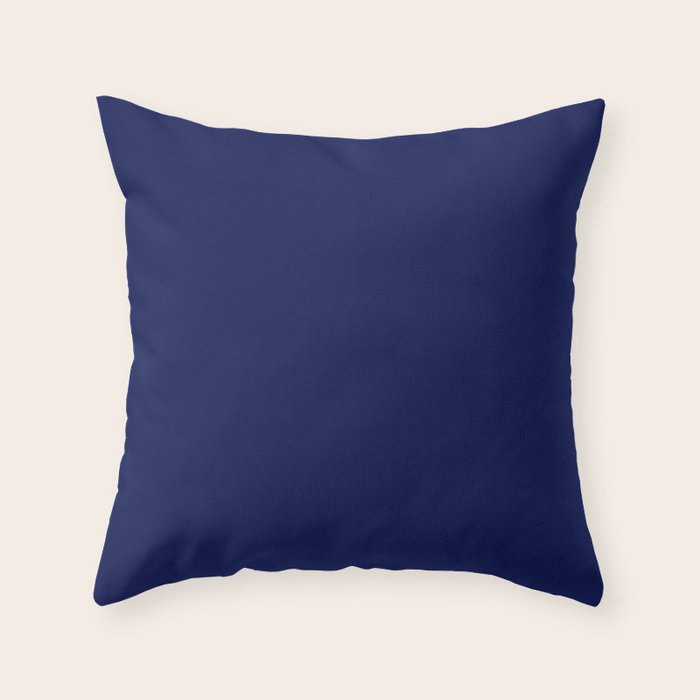 Classic Navy Blue Solid Color Throw Pillow Gallery Image 6