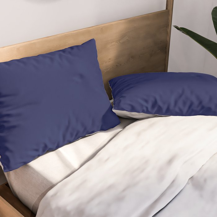 Classic Navy Blue Solid Color Pillow Sham Gallery Image 2