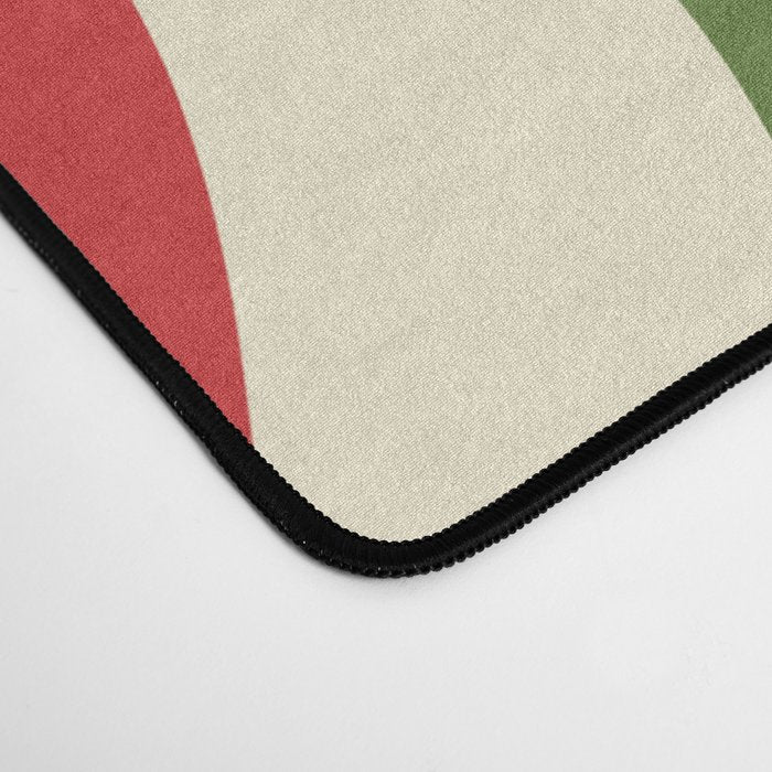 Liquid Swirl Abstract Christmas Pattern Square in Retro Red Green Cream  Desk Mat Gallery Image 4