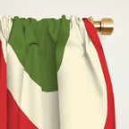 Liquid Swirl Abstract Christmas Pattern Square in Retro Red Green Cream  Window Curtain Gallery Image 2