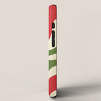 Liquid Swirl Abstract Christmas Pattern Square in Retro Red Green Cream  iPhone Case Gallery Image 2
