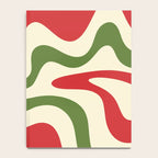 Liquid Swirl Abstract Christmas Pattern Square in Retro Red Green Cream  Notebook Gallery Image 4