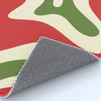Liquid Swirl Abstract Christmas Pattern Square in Retro Red Green Cream  Rug Gallery Image 4