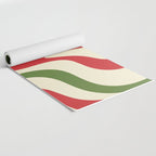 Liquid Swirl Abstract Christmas Pattern Square in Retro Red Green Cream  Yoga Mat Gallery Image 2