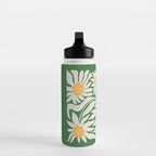 White Camellia & Fern Green Water Bottle Gallery Image 3