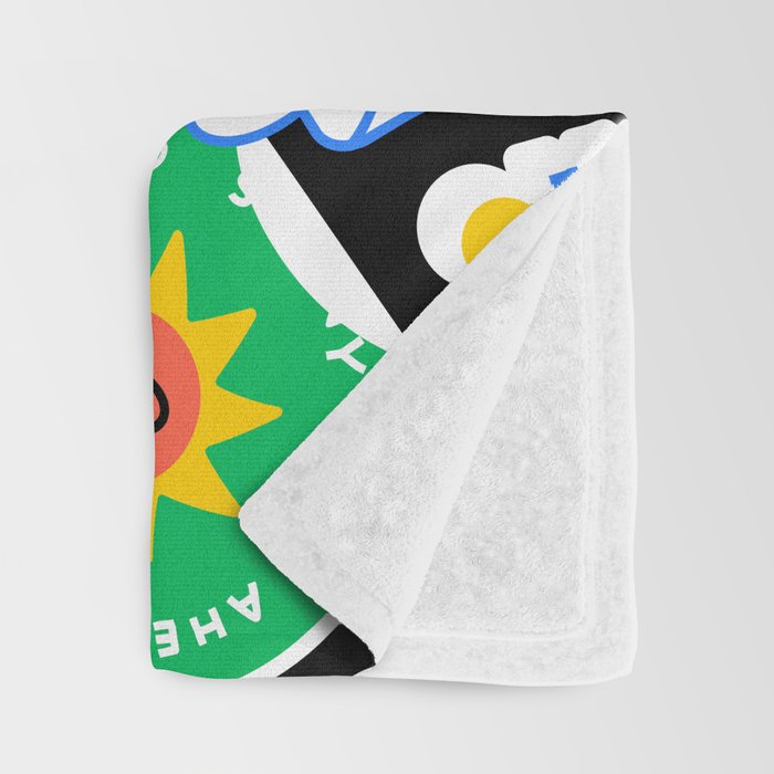 Retro cartoon sticker label pattern Throw Blanket Gallery Image 3