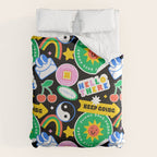 Retro cartoon sticker label pattern Comforter Gallery Image 6