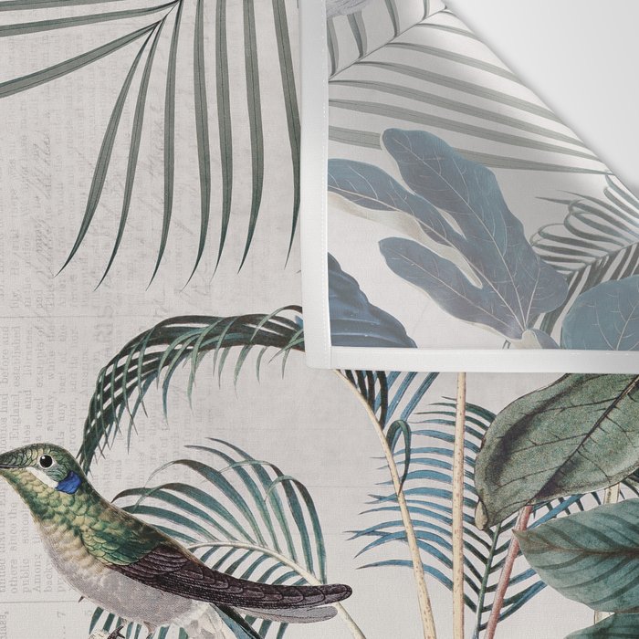 Tropical Birds Paradise Vintage Botanical Illustration Wall Tapestry Gallery Image 3
