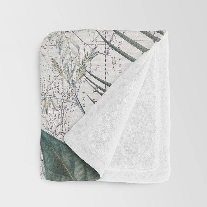 Tropical Birds Paradise Vintage Botanical Illustration Throw Blanket Gallery Image 3