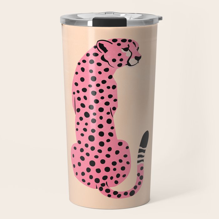 The Stare: Peach Cheetah Edition Travel Mug Gallery Image 1