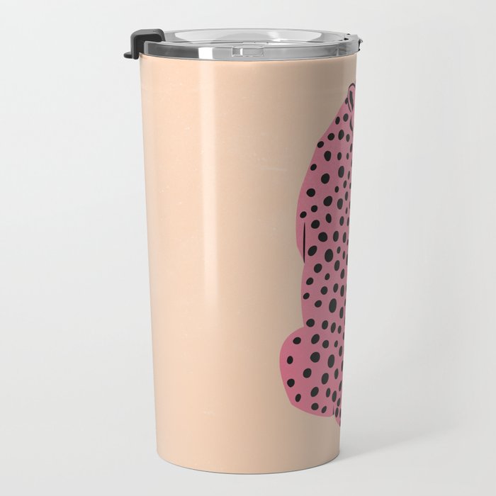 The Stare: Peach Cheetah Edition Travel Mug Gallery Image 3