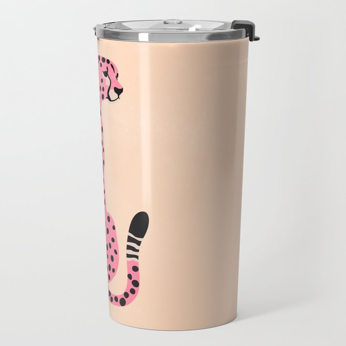 The Stare: Peach Cheetah Edition Travel Mug Gallery Image 2