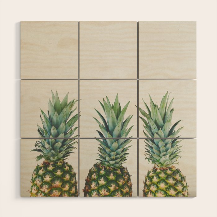 Pineapple Trio Wood Wall Art Gallery Image 1