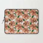 Tiger Lillies, Tropical Blush Botanical Illustration, Polka Dots Nature Vibrant Floral Jungle Laptop Sleeve Gallery Image 1