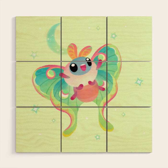 Luna Moth Wood Wall Art Gallery Image 1