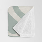 Retro Liquid Swirl Abstract Pattern Eucalyptus Sage Green Throw Blanket Gallery Image 3
