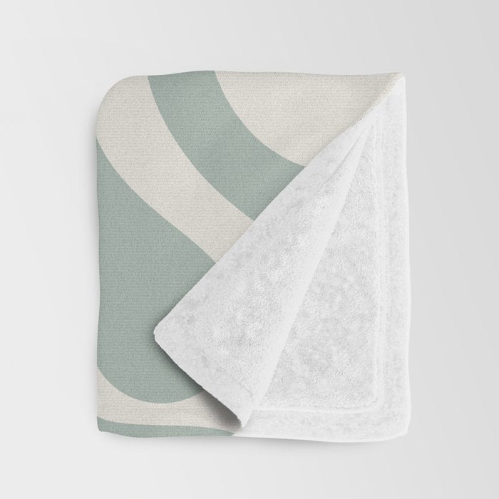 Retro Liquid Swirl Abstract Pattern Eucalyptus Sage Green Throw Blanket Gallery Image 3