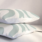 Retro Liquid Swirl Abstract Pattern Eucalyptus Sage Green Pillow Sham Gallery Image 3