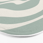 Retro Liquid Swirl Abstract Pattern Eucalyptus Sage Green Bath Mat Gallery Image 3