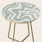 Retro Liquid Swirl Abstract Pattern Eucalyptus Sage Green Side Table Gallery Image 2