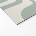 Retro Liquid Swirl Abstract Pattern Eucalyptus Sage Green Welcome Mat Gallery Image 2