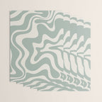 Retro Liquid Swirl Abstract Pattern Eucalyptus Sage Green Wrapping Paper Gallery Image 3