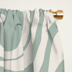 Retro Liquid Swirl Abstract Pattern Eucalyptus Sage Green Window Curtain Gallery Image 2