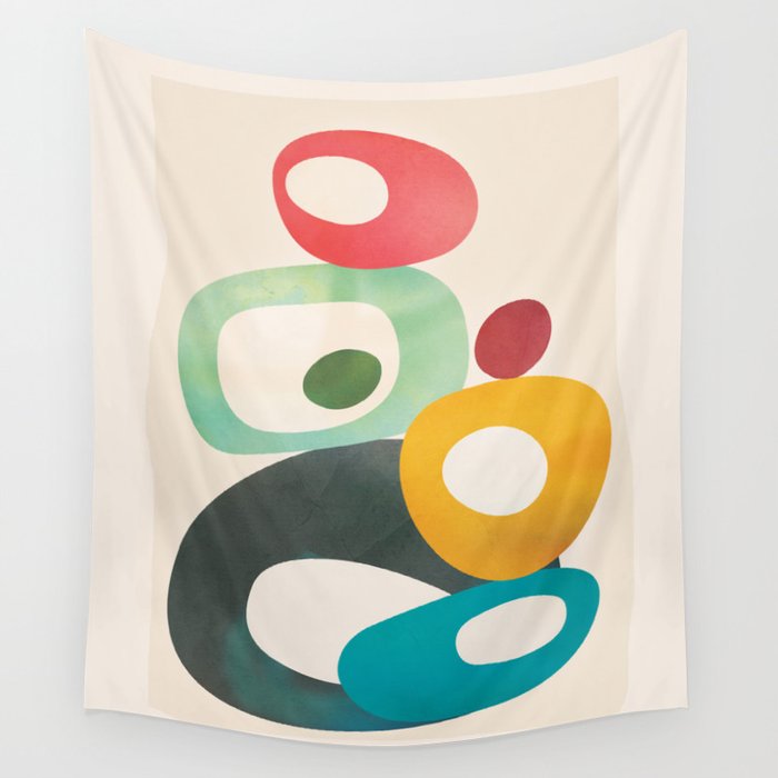 Mid-Century Modern Abstract Art 05 Wall Tapestry Gallery Image 1