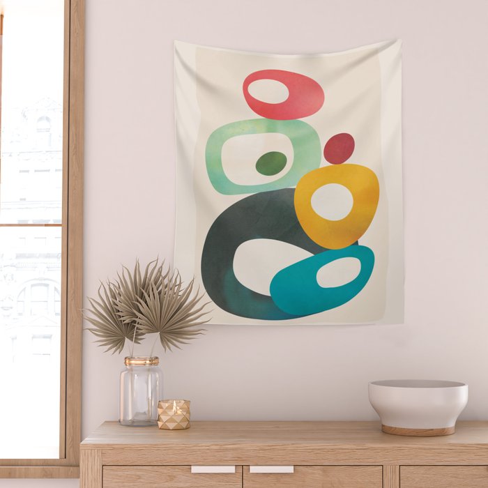 Mid-Century Modern Abstract Art 05 Wall Tapestry Gallery Image 2
