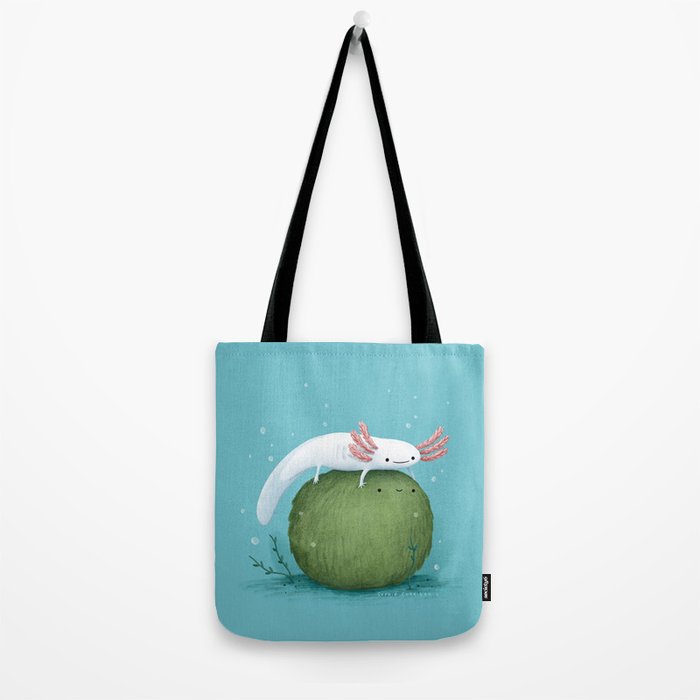 Axolotl on a Mossball Tote Bag Gallery Image 2