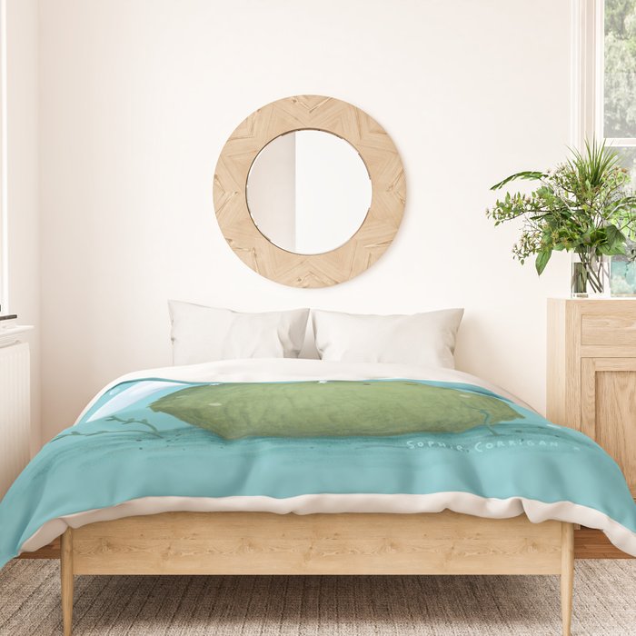 Axolotl on a Mossball Duvet Cover Gallery Image 3