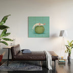 Axolotl on a Mossball Wood Wall Art Gallery Image 2