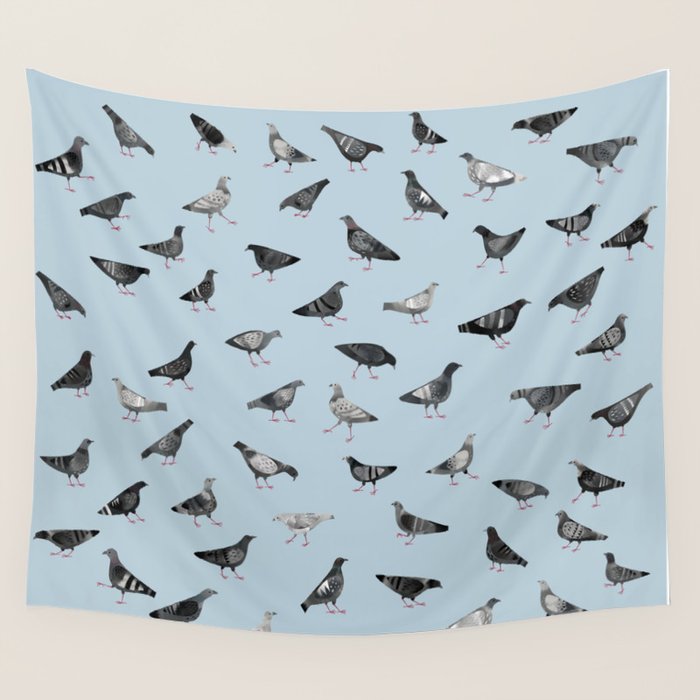 Pigeons Doing Pigeon Things Wall Tapestry Gallery Image 1