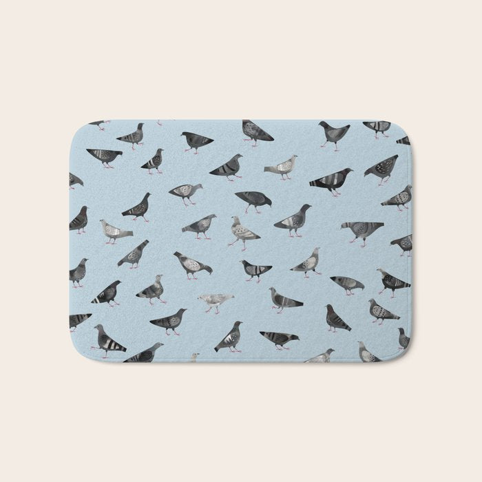 Pigeons Doing Pigeon Things Bath Mat Gallery Image 1