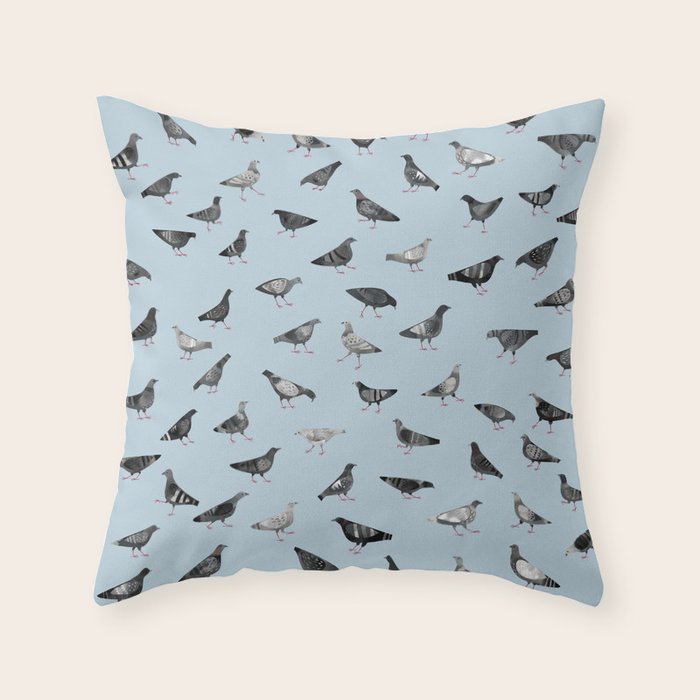 Pigeons Doing Pigeon Things Throw Pillow Gallery Image 6
