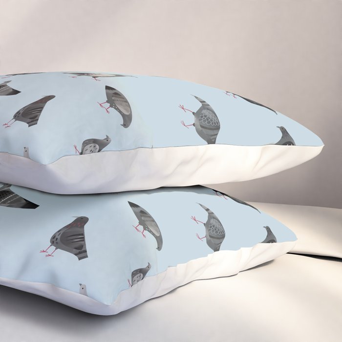 Pigeons Doing Pigeon Things Pillow Sham Gallery Image 3